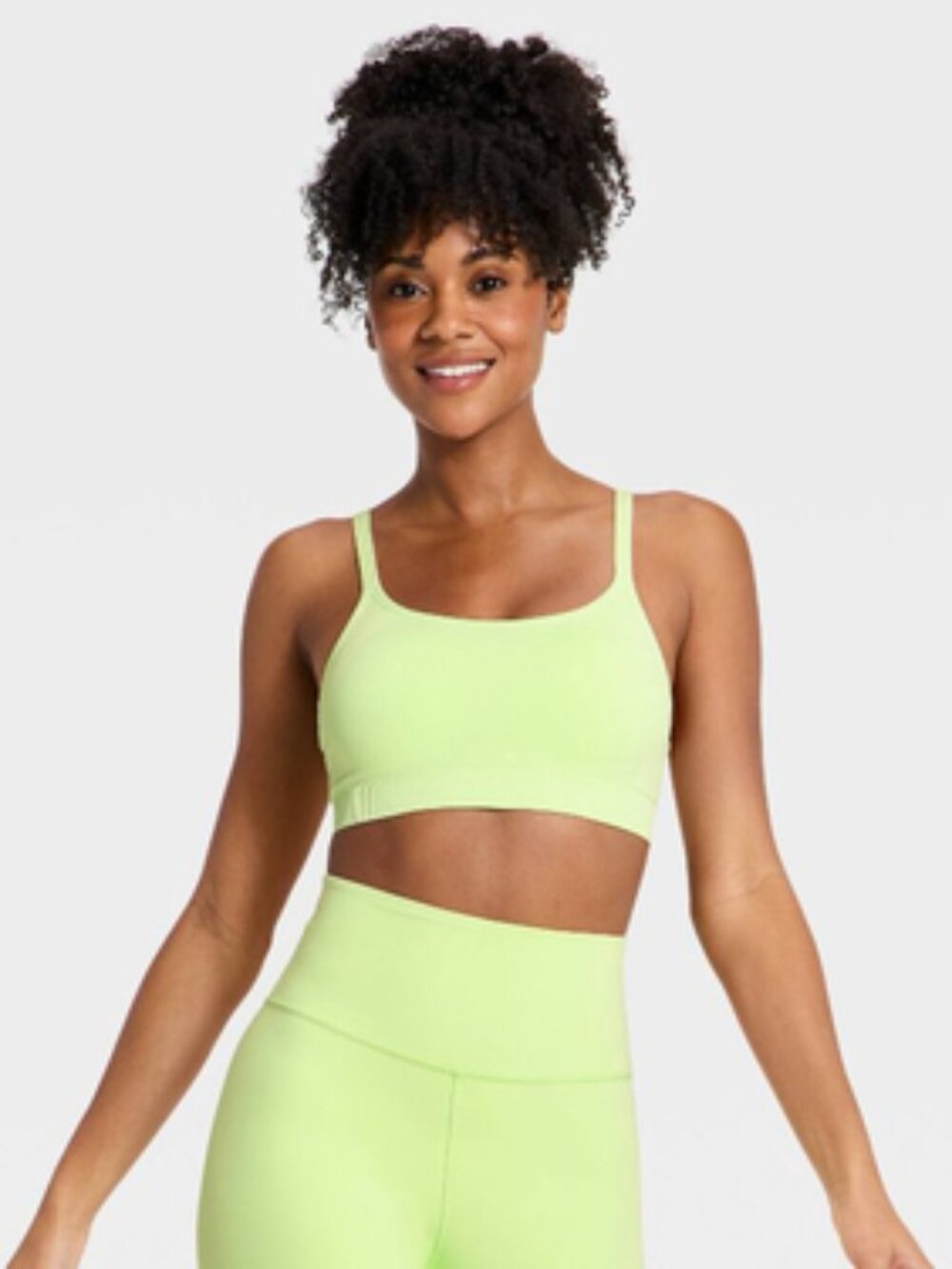 Women's Seamless Light Support Cami Sports Bra - All In Motion Light Green XL
